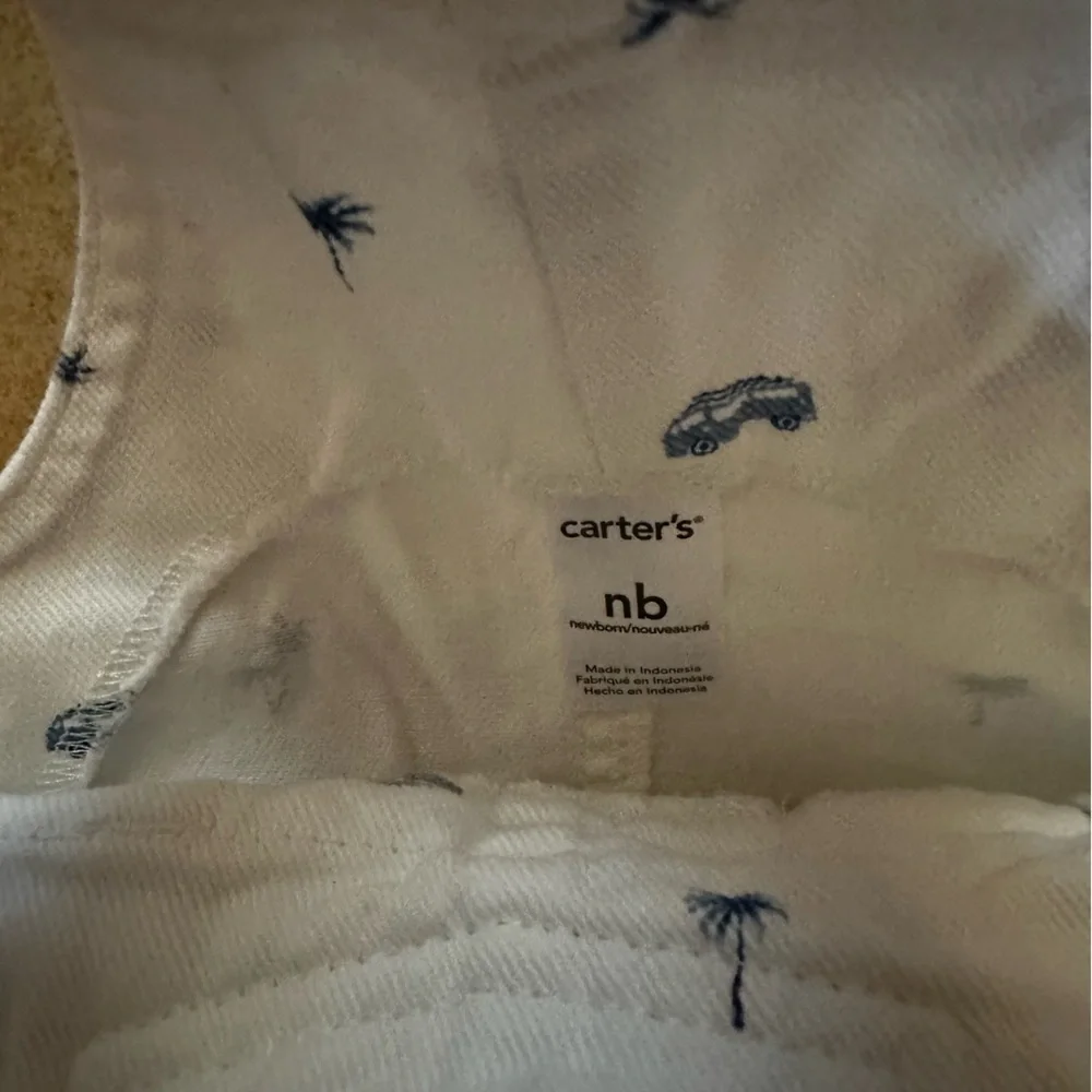 Newborns summer white cutoff beach bum overalls